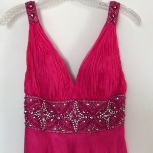 PROM DRESS HOT PINK FLOWY